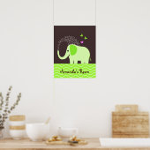 Niedliche Elefanten und Schmetterlinge Poster (Küche)