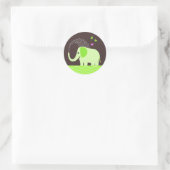 Niedliche Elefanten und Schmetterlinge Runder Aufkleber (Tasche)