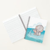Niedliche Elefanten Wasserfarbenblauer Name Notizblock (Innenseite)
