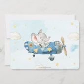 Niedliche Elefantenabenteuer Flugzeug Fliegen Gebu Einladung (Rückseite)