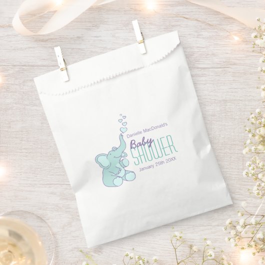 Niedliche Elefantenbaby-Dusche personalisiert Gefä Geschenktütchen (Ausgeschnitten)