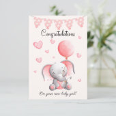 Niedliche Elefantenbaby Gratulationskarte (Stehend Vorderseite)
