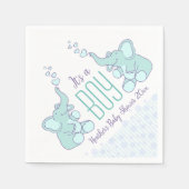 Niedliche Elefantenblaue Babydusche Serviette (Vorderseite)