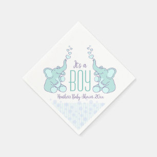 Niedliche Elefantenblaue Babydusche Serviette