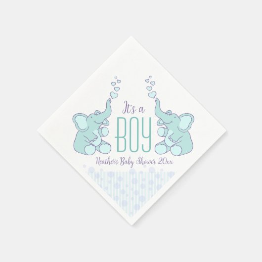 Niedliche Elefantenblaue Babydusche Serviette (Ecke)
