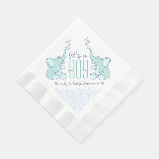 Niedliche Elefantenblaue Babydusche Serviette (Ecke)