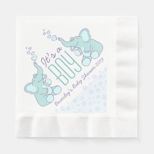 Niedliche Elefantenblaue Babydusche Serviette (Vorderseite)