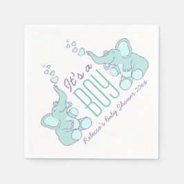 Niedliche Elefantenblaue Babydusche Serviette