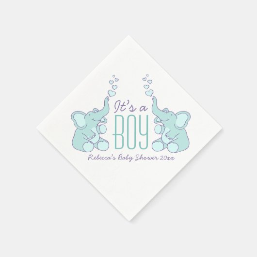 Niedliche Elefantenblaue Babydusche Serviette (Ecke)