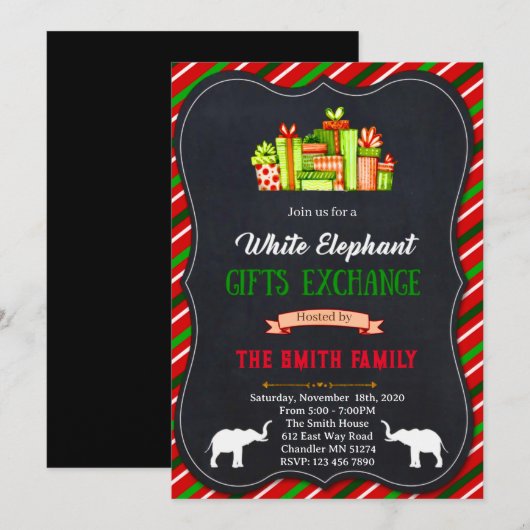 niedliche Elefantendusche Einladung (Vorne/Hinten)