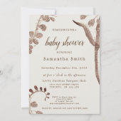 Niedliche Elefantendusche, Liege & Blumenmuster Einladung (Rückseite)