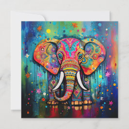 Niedliche Elefantenfarben von Funky Mixed Media An Einladung
