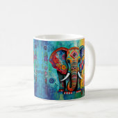 Niedliche Elefantenfarben von Funky Mixed Media An Kaffeetasse (VorderseiteRechts)