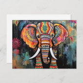 Niedliche Elefantenfarben von Funky Mixed Media An Postkarte (Vorne/Hinten)