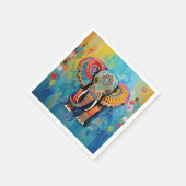 Niedliche Elefantenfarben von Funky Mixed Media An Serviette (Ecke)