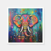 Niedliche Elefantenfarben von Funky Mixed Media An Serviette (Vorderseite)