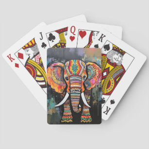Niedliche Elefantenfarben von Funky Mixed Media An Spielkarten