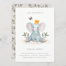 Niedliche Elefantenfolien jedes Alters zum Geburts Dankeskarte