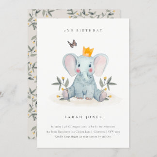 Niedliche Elefantenfolien jedes Alters zum Geburts Dankeskarte