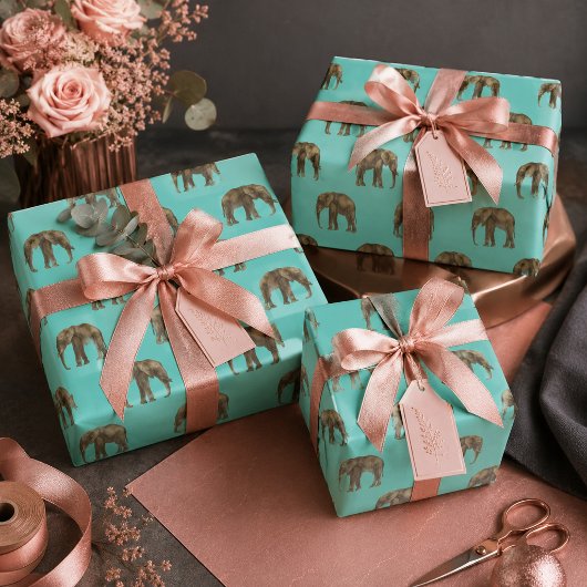 Niedliche Elefantenfreude Geschenkpapier Set