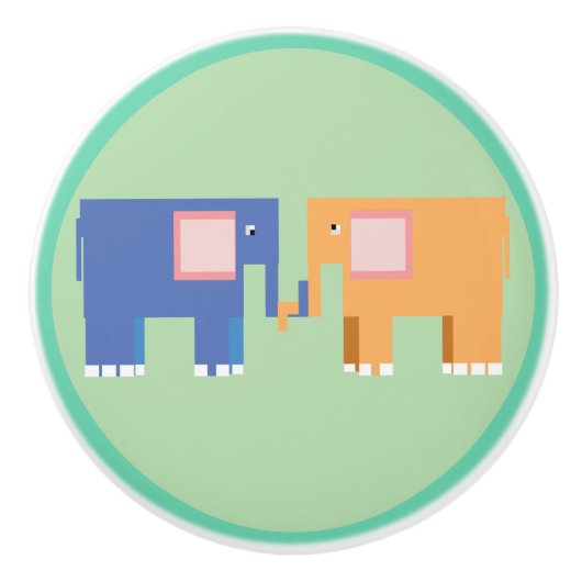 Niedliche Elefantenfreunde Keramikknauf (Vorderseite)