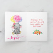niedliche Elefantengeburtskarte Karte (Innenseite)