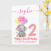 niedliche Elefantengeburtskarte Karte (Gelbe Blume)