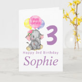 niedliche Elefantengeburtskarte Karte (Gelbe Blume)