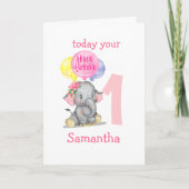 niedliche Elefantengeburtskarte Karte (Vorderseite)