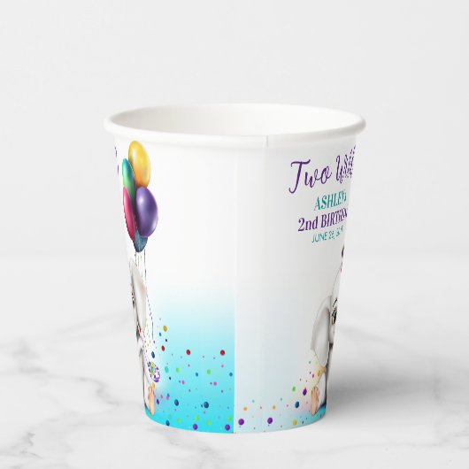 Niedliche ElefantenGeburtstagspartei Pappbecher (Rechts)