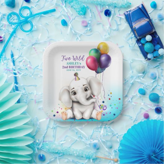 Niedliche ElefantenGeburtstagspartei Pappteller (Party)