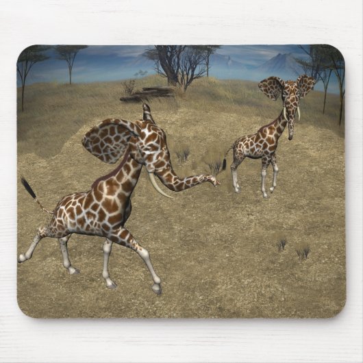 Niedliche ElefantenGiraffen Mousepad (Vorne)