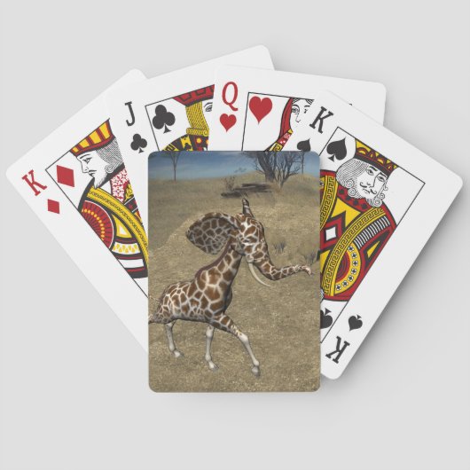 Niedliche ElefantenGiraffen Spielkarten (Rückseite)
