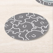 Niedliche Elefantengraue und weiße Untersetzer (Angewinkelt)