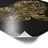 Niedliche Elefantenhand gezeichnet Henna blühend Fotodruck (Ecke)