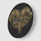 Niedliche Elefantenhand gezeichnet Henna blühend Große Wanduhr (Winkel)