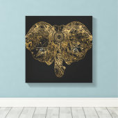 Niedliche Elefantenhand gezeichnet Henna blühend Leinwanddruck (Insitu (Holzboden))