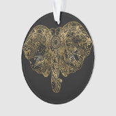 Niedliche Elefantenhand gezeichnet Henna blühend Ornament (Vorderseite)