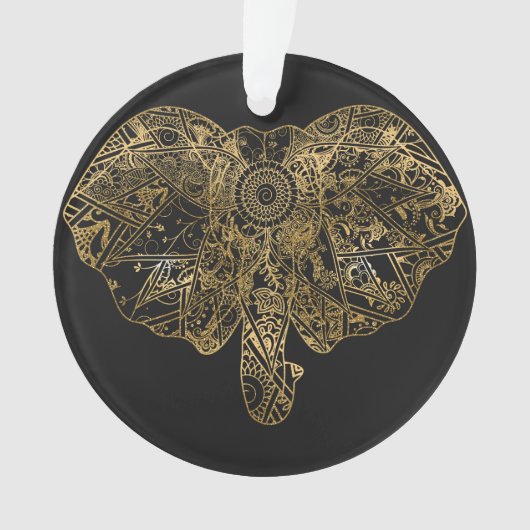 Niedliche Elefantenhand gezeichnet Henna blühend Ornament (Vorderseite)