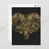 Niedliche Elefantenhand gezeichnet Henna blühend Postkarte (Vorne/Hinten)