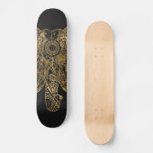 Niedliche Elefantenhand gezeichnet Henna blühend Skateboard (Vorderseite)
