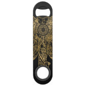 Niedliche Elefantenhand gezeichnet Henna blühend Speedflaschenöffner (Rückseite)