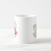 Niedliche Elefantenherz Valentine Liebe Personalis Kaffeetasse (Mittel)