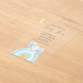 Niedliche Elefantenjunge Babydusche Acryleinladungen (Ablage )