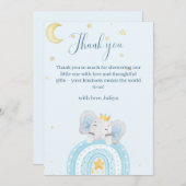 Niedliche Elefantenjunge Babydusche Dankeskarte (Vorne/Hinten)