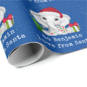Niedliche Elefantenkinername Liebe von Weihnachten Geschenkpapier (Rolleneckpunkt)