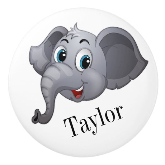 Niedliche Elefantenknoten Keramikknauf (Vorderseite)