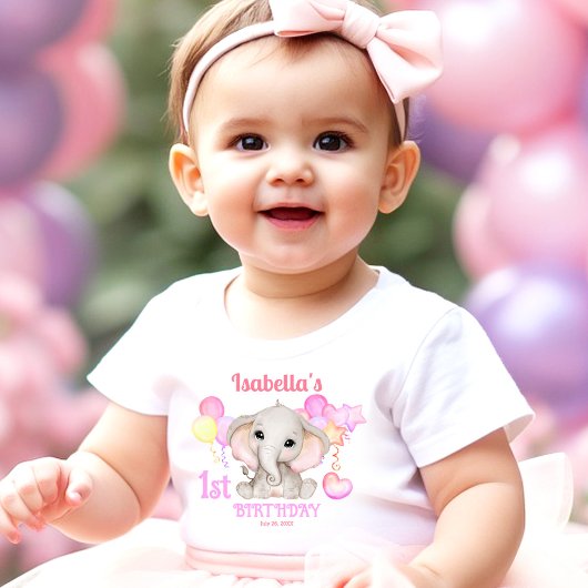 Niedliche Elefantenkulisse 1. Geburtstagskarte Baby Strampler