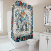 Niedliche Elefantenkunst Duschvorhang (Beispiel)