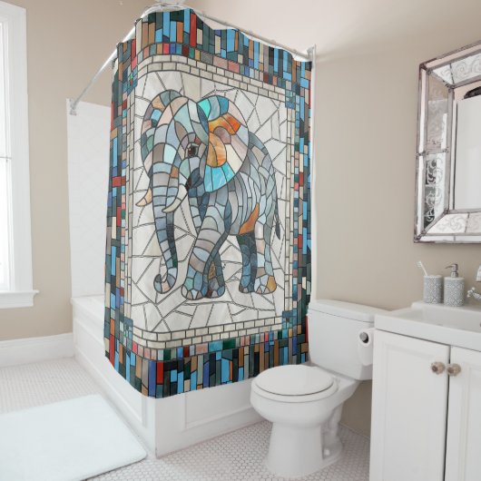 Niedliche Elefantenkunst Duschvorhang (Beispiel)